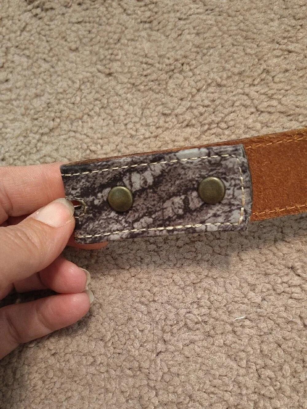 Nocona Camp Leather Belt with Metal Eyelets